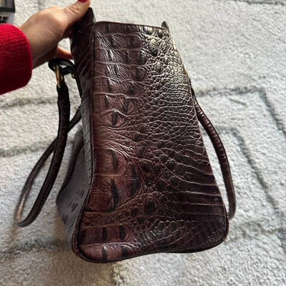 Brahmin Arianna Onyx Stanton Tote Leather Shoulder Bag brown croc embossed - Picture 15 of 15
